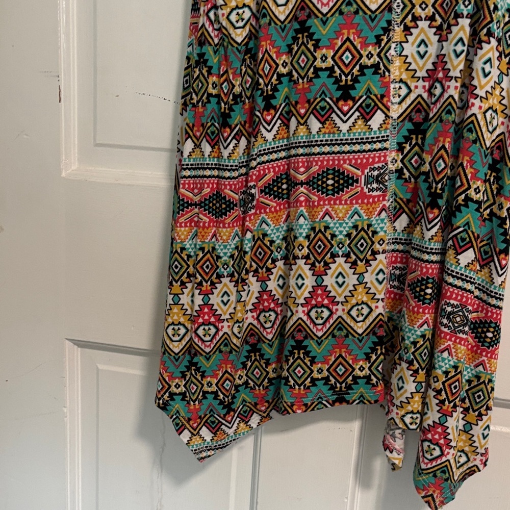 bobeau Multicolor Aztec Tank Mini Dress - Pink, Teal, Yellow & Black - Picture 6 of 6